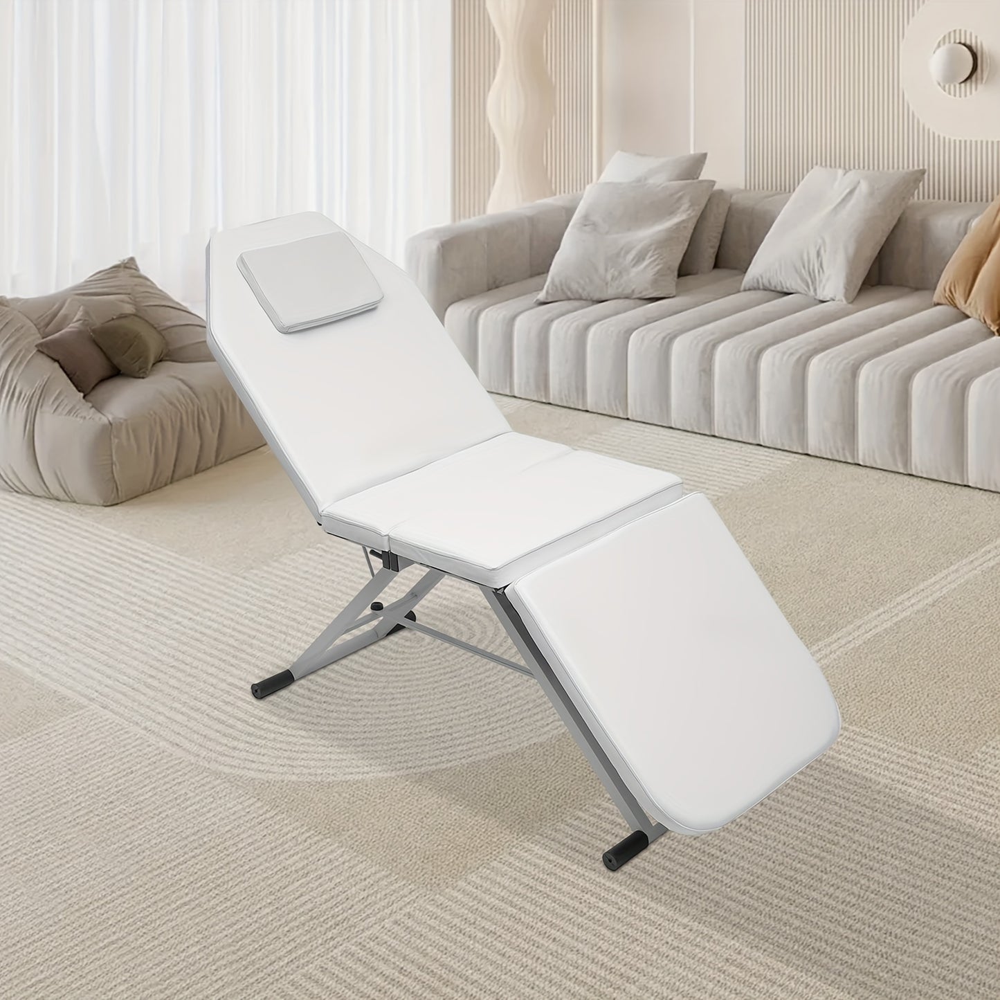 Massagetafel – Behandeltafel – Behandelbank – Massagebed – Beautyligbed – Inklapbaar – Verstelbare 3 Secties – Metaal Frame – Hoogwaardig Schuim