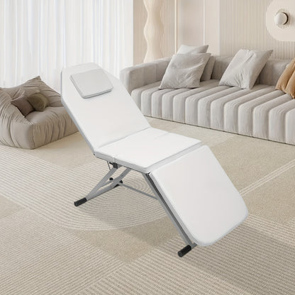 Massagetafel – Behandeltafel – Behandelbank – Massagebed – Beautyligbed – Inklapbaar – Verstelbare 3 Secties – Metaal Frame – Hoogwaardig Schuim
