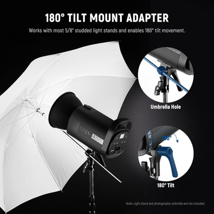 NEEWER S101-400 W stroboscooplicht met 9 niveaus, modelleerlamp 150 W, 400 W, GN65, 5600 K, met reflector met standaard Bowens frame, stille ventilator in S1/S2-modus voor fotografie studio