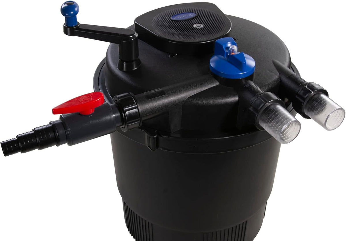 AquaForte Drukfilter GPF-20000 (36 watt), vermogen 36 watt, spanning 230 V, frequentie 50 Hz, ingang/uitgang 32/38 mm, geschikt voor siervijvers tot 40.000 liter