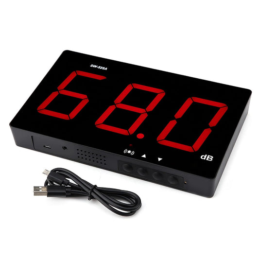 Geluidsniveaumeter, SW-525A wandmontage LCD-scherm digitale geluidsniveaumeter USB 30-130dB