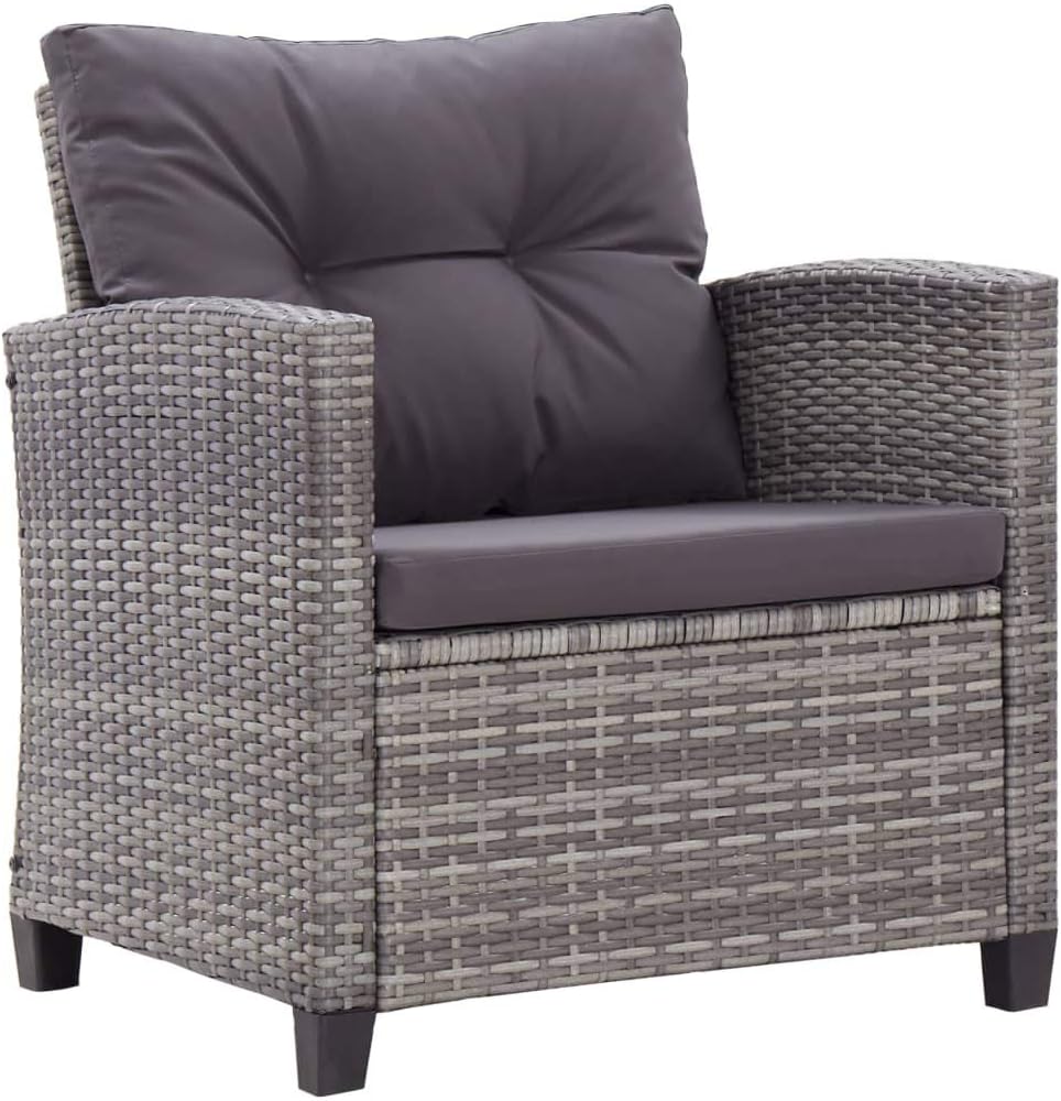 vidaXL Lounge Set with Cushions 6-Piece Garden Set Furniture Set Garden Garden Furniture Set Lounge Furniture Set Lounge Furniture Lounger Furniture Poly Rattan Black - QUORE
