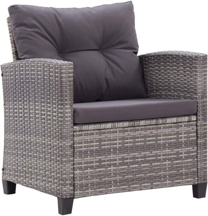 vidaXL Lounge Set with Cushions 6-Piece Garden Set Furniture Set Garden Garden Furniture Set Lounge Furniture Set Lounge Furniture Lounger Furniture Poly Rattan Black - QUORE