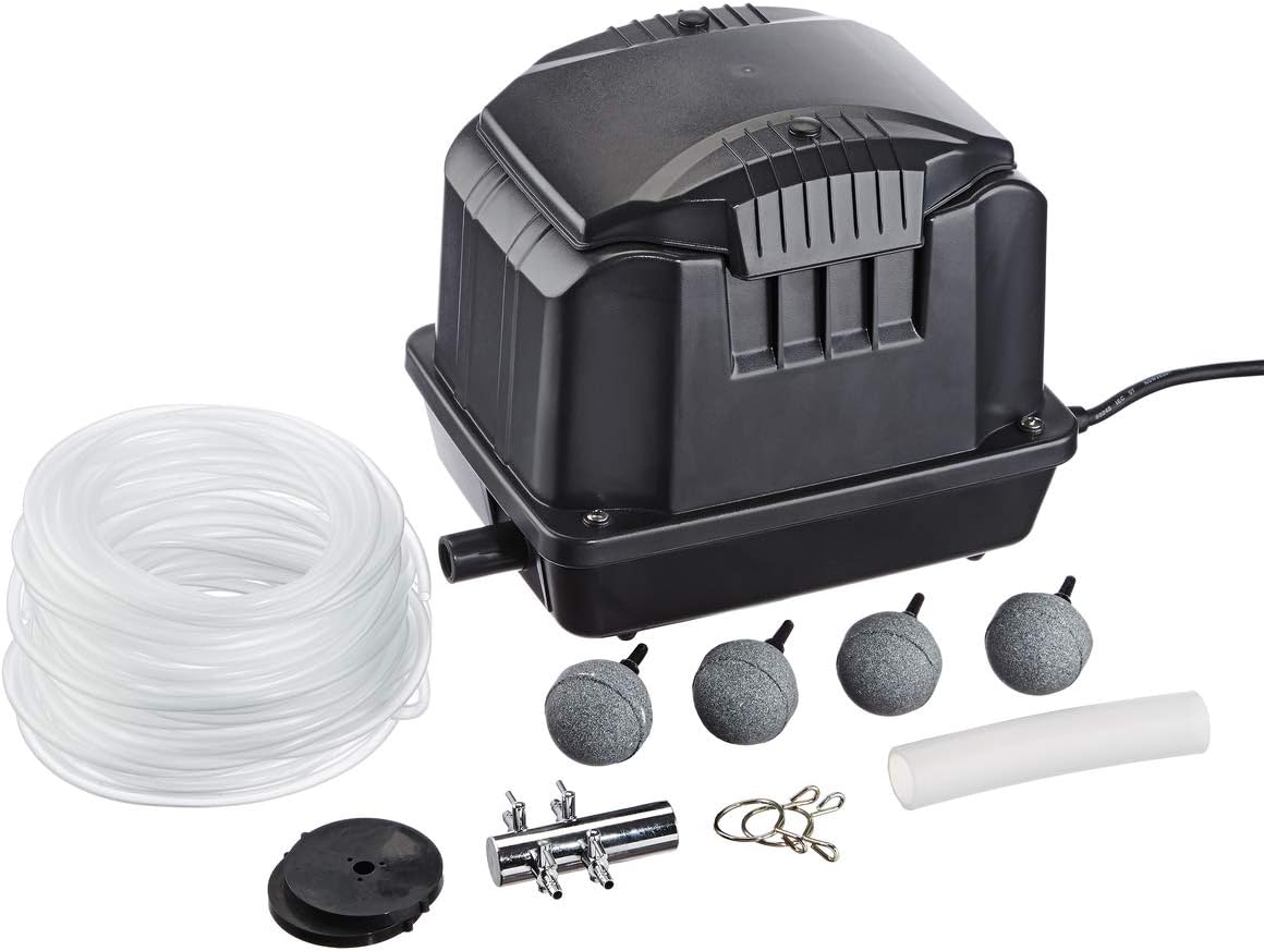 Pontec PondoAir 3600 43111 ventilatiesets, complete set voor zuurstofvoorziening, zuurstofverrijking, vijverventilator, zwart
