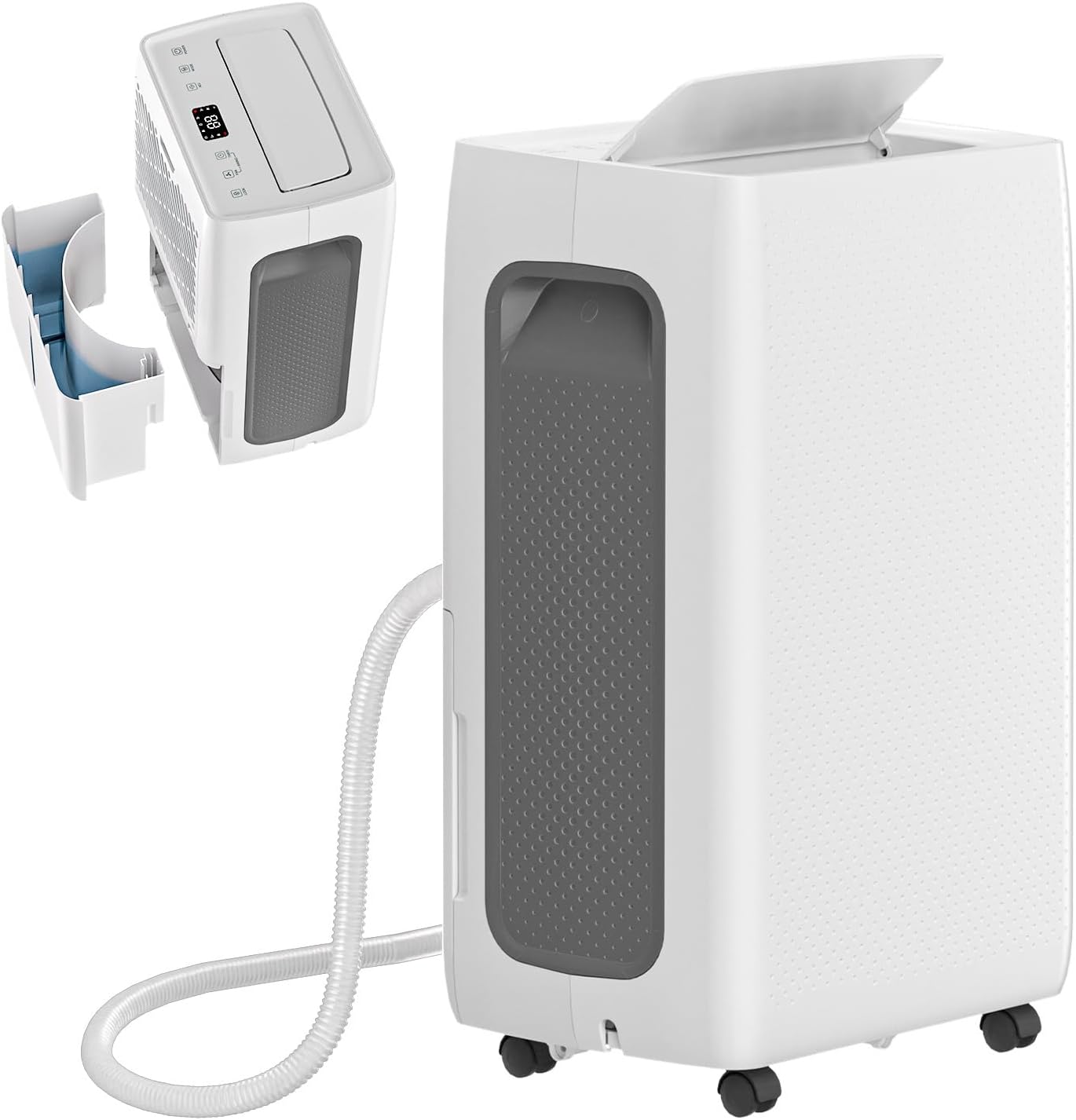 Luchtontvochtiger, elektrische luchtontvochtiger, 26 l/24 uur, ruimtegrootte ca. 80 m³ (40 m²), stille elektrische ontvochtiger, 24-uurs timer, waterreservoir 4,3 l, luchtontvochtiger voor