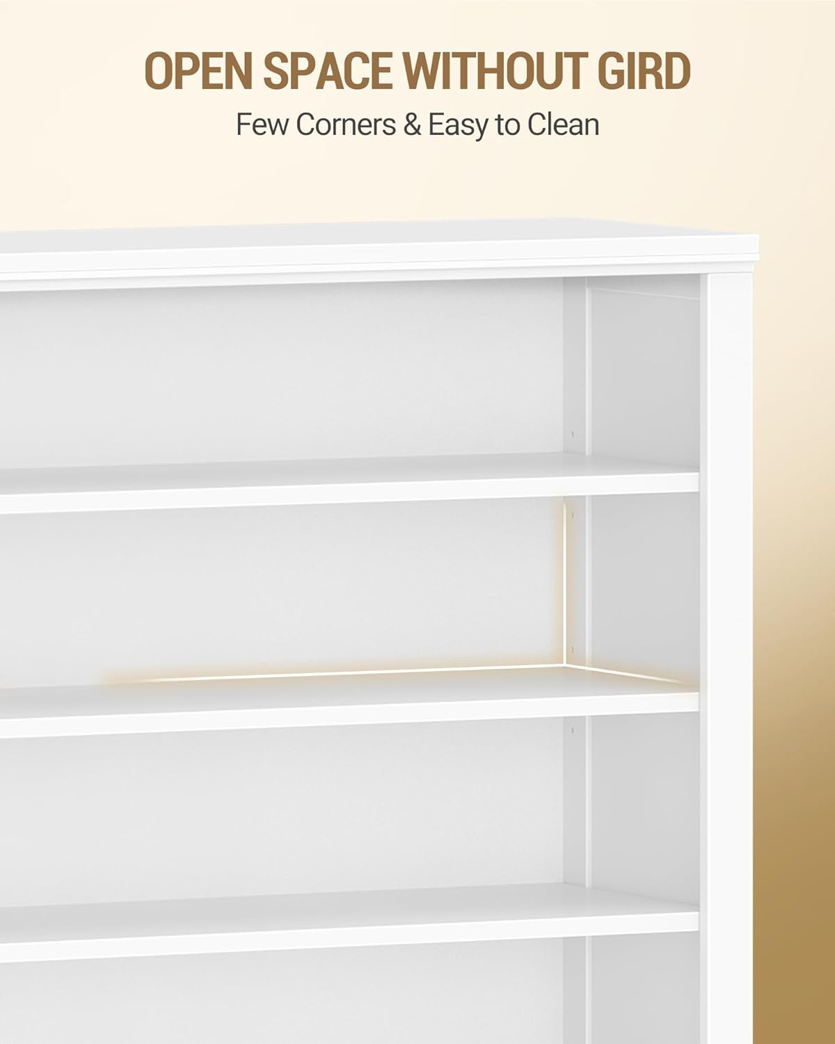 Hzuaneri Shoe Cabinet, Freestanding Shoe Chest with 21-24 Pairs, Adjustable Shelves, Shoe Rack for Entrance, Living Room, Bedroom, 62.5 x 30.5 x 145.5 cm, White SR52803X