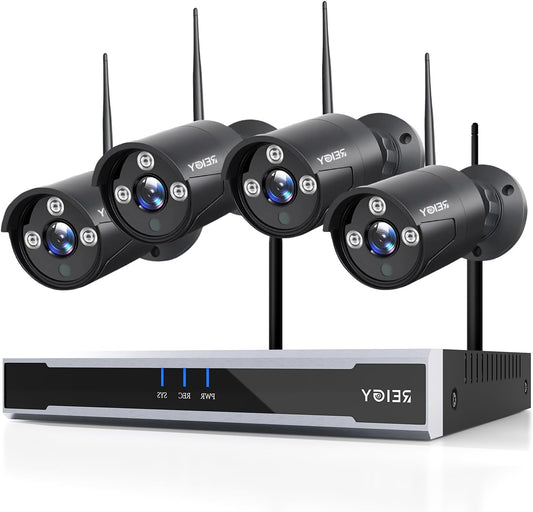 Bewakingscamera Systeem – CCTV Camera – Video Surveillance – Beveiligingscamera – Draadloze Beveiliging – 16-Kanaals NVR – 4x 1296P HD Camera’s – Nachtzicht – Bewegingssensor