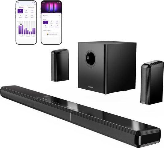 Soundbar Voor Tv – Soundbarsysteem – Tv Soundbar – Surround Systeem – Surround Set – 9.1-Kanaals Met 2 Achterluidsprekers – 470 W Met 6,5″ Draadloze Subwoofer