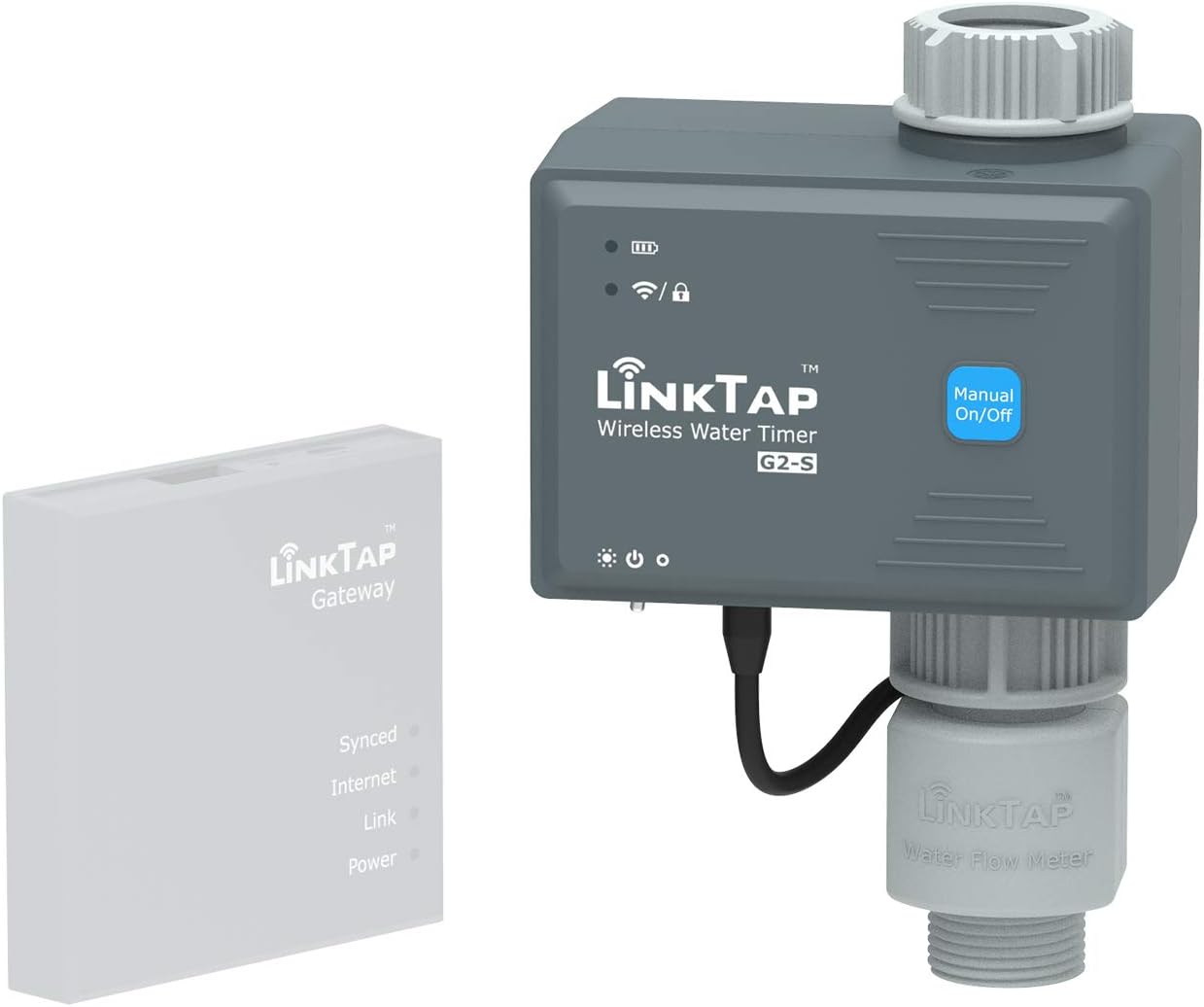 LinkTap G2S Draadloze Besproeiingscomputer – Gateway Vereist - App Gestuurde Besproeiingstimer, Weerbewust, Eenvoudig te Installeren, Manueel Aan/Uit & Digitale Lockout, 2 Jaar Batterijduur, IP66