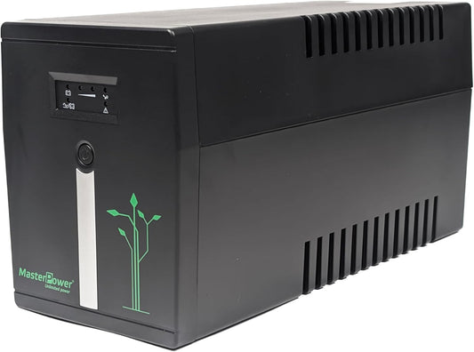 Master U-Power USV, 2000 VA, 1200 W, ononderbroken stroomvoorziening met 4 Schuko-stekkers, constante uitgangsspanning