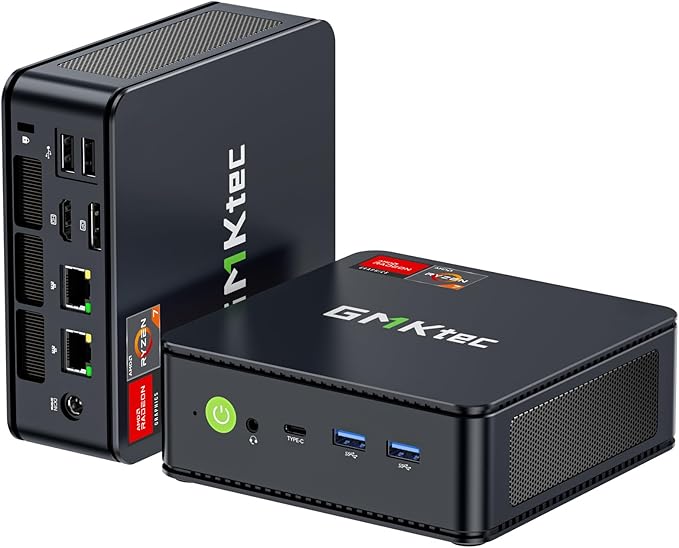 Mini PC – Mini Desktop – Compacte Computer – Kleine PC – Krachtige PC – AMD Ryzen 7 7730U – 16GB RAM 1TB SSD – Triple 4K Schermen – WiFi 6E & Dual 2.5G LAN