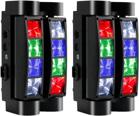 Areyourshop Podiumlicht met bewegende kop, DJ-licht, discolicht, 8 x 10 W, RGBW 4-in-1 led-lichteffect, mini-partylicht, stage verlichting met DMX512/spraakmodus, voor bar, party, club, Oktoberfest