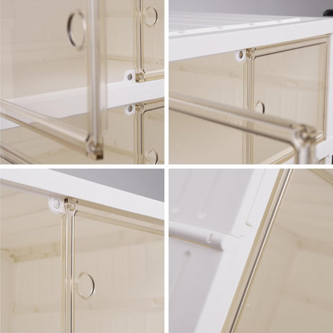 Shoe cabinet - Shoe bench - Shoe rack - Foldable shoe cabinet - Easy installation - Foldable shoe rack - Rack with door - White