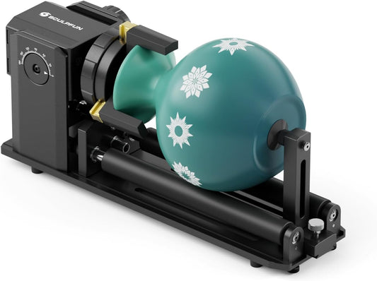 SCULPFUN RA Pro Max Rotary Roller, 4-in-1 roterende Chuck voor lasergraveermachine, Y-as rotatiemodule, met 180° instelbare hoek, voor het graveren van cilindrische, onregelmatige ronde objecten