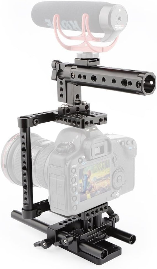 CAMVATE Camera Cage Rig w/Top Handvat Statief Mount Plaat voor Nikon Sony Panasonnic