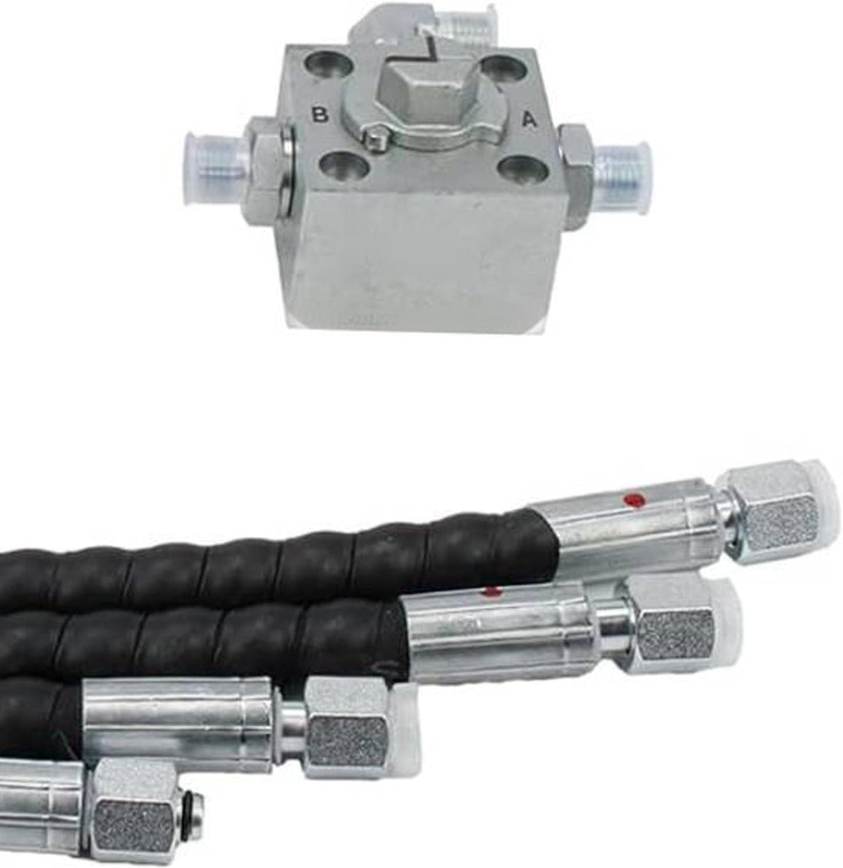 2 Diverter Kleppen Graafmachine voor 1-2 Ton Chinese Mini-graafmachine, Hydraulische Diverter Kleppen Mini-graafmachine-bevestigingen met 31in Flexibele Slangen Passen M14 Slang
