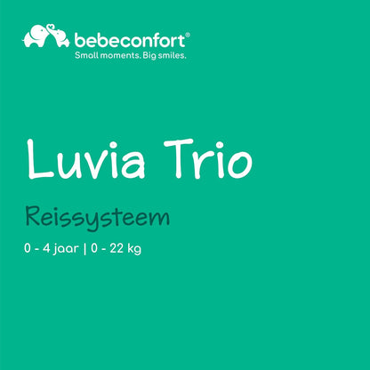 Bebeconfort Luvia Trio, Kinderwagen 3 in 1 set, 0-4 jaar (0-22 kg), Wandelwagen, Baby autostoeltje, Reiswieg, Slim opvouwen, Verstelbare duwstang, Wielen met schokdempers, Mineral Graphite