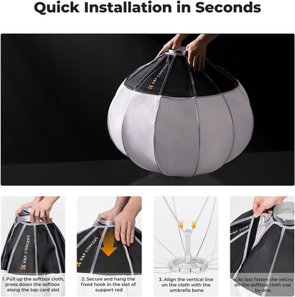 85 Cm Lantaarn Softbox – Softbox – Bowens Softbox – Lichtdiffuser – Inklapbare Lichtmodifier – 360° Omnidirectionele Lichtverspreiding – Snelle Quick Release Montage