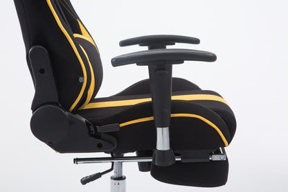 XL Gamingstoel – Bureaustoel – Gamestoel – Comfortstoel – Office Chair – Verstelbare Rugleuning – Draaggewicht 150 kg – Zwarte Gele Stof