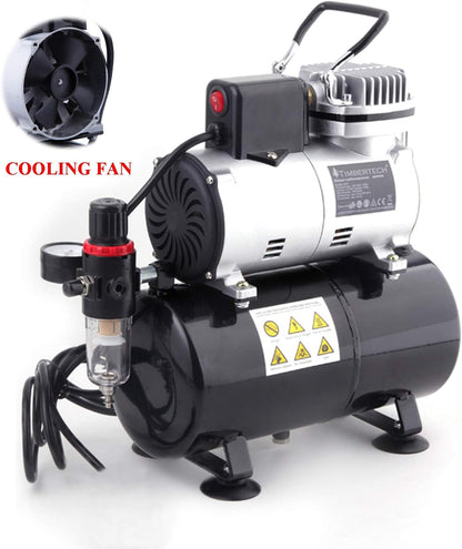 Airbrush Compressor – Olievrije Compressor – Pomp – Luchtcompressor – Spuitpomp – Stil Geluidsniveau – 3L Tank Met Koelventilator