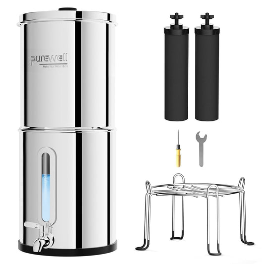 Zwaartekracht ultrafiltratie watersysteem – Waterfilter – Waterfiltersysteem – Drinkwaterfilter – Aanrechtfilter – 8,5 liter – 304 roestvrij staal