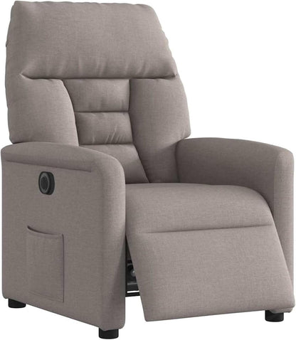 Relaxstoel – Fauteuil – Ligstoel – TV-Stoel – Draaifauteuil – Elektrisch Verstelbaar – Taupe Stoffen Bekleding