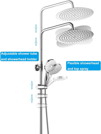 Douche Systeem Met Thermostaatkraan – Thermostatische Douchekraan – Regendouche – Badkamerkraan – Mengkraan – Glanzend Chroom – Constante Watertemperatuur – Veilig En Duurzaam