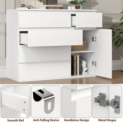 Modern Kastje – Ladekast – Opbergkast – Dressoir – Kast Met Deuren –  Compact 69 cm Hoog – MDF En Hardhout