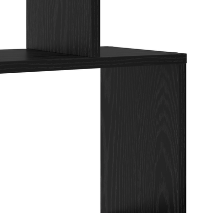 Boekenplank – Boekenrek – Wandplank – Wandrek – Boekenmeubel – Zwart Hout – 70x24x193,5 cm – Vrijstaand Met 6 Open Planken – Stevig En Minimalistisch Design