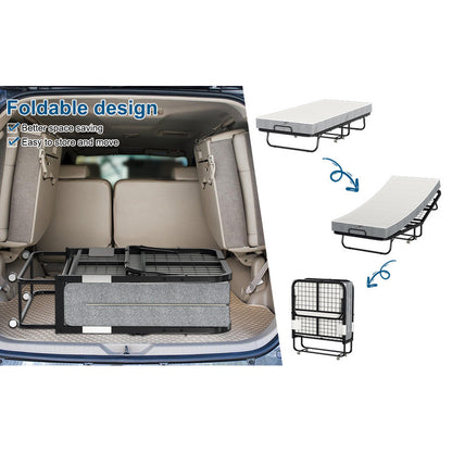 Vouwbed – Opklapbed – Logeerbed – Reisbed – Gastbed – 90x200 cm – Stevig Carbonstaal Frame – Comfortabele 13 cm Dikke Matras