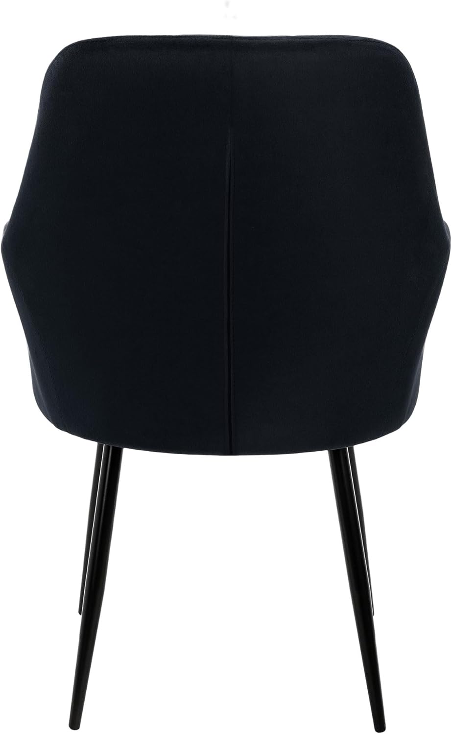 ECD Germany Set of 6 Dining Chairs with backrest and armrests Black Velvet Seat Metal Legs Kitchen chairs Living room chairs Living room chairs Upholstered chairs Armchairs Armchairs