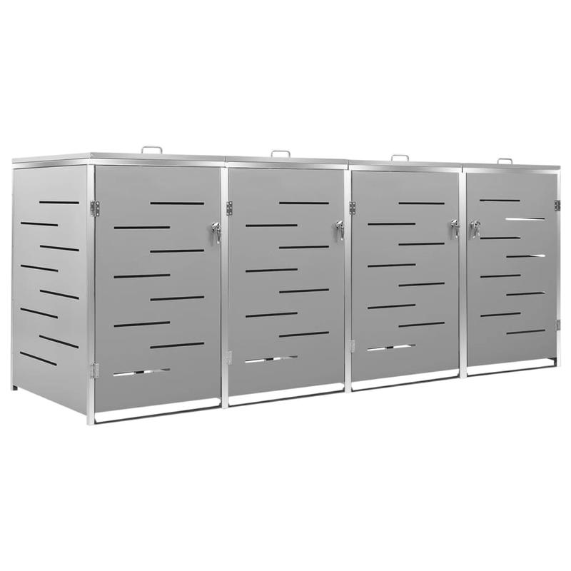 Afvalcontainer – Vuilnisbak – Afvalbak – Kliko – Containers – Extra Ruim 4 Ton Capaciteit – Roestvrij Stalen Frame & Slotbaar Dakvormig Deksel