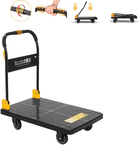 N&S Tool N&S Platformwagen voor zwaar gebruik, 200 kg, eenhandige vrachtwagenwagen met Mute Wheels Platformwagen