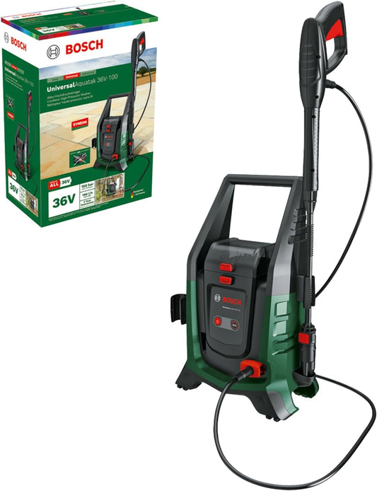Bosch mobiele accuhogedrukreiniger UniversalAquatak 36V-100 (voor reiniging thuis of onderweg; 36 Volt System; max. 45 minuten looptijd; zonder accu)