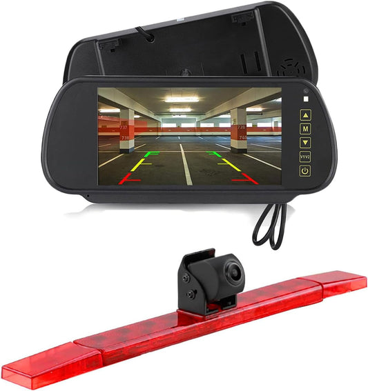 Auto derde dak top mount remlicht camera HD waterdicht nachtzicht parkeercamera remlicht achteruitrijcamera, voor Fiat Ducato uit 2024/Hella 2DA 343 106-201 universele auto (met 7 inch