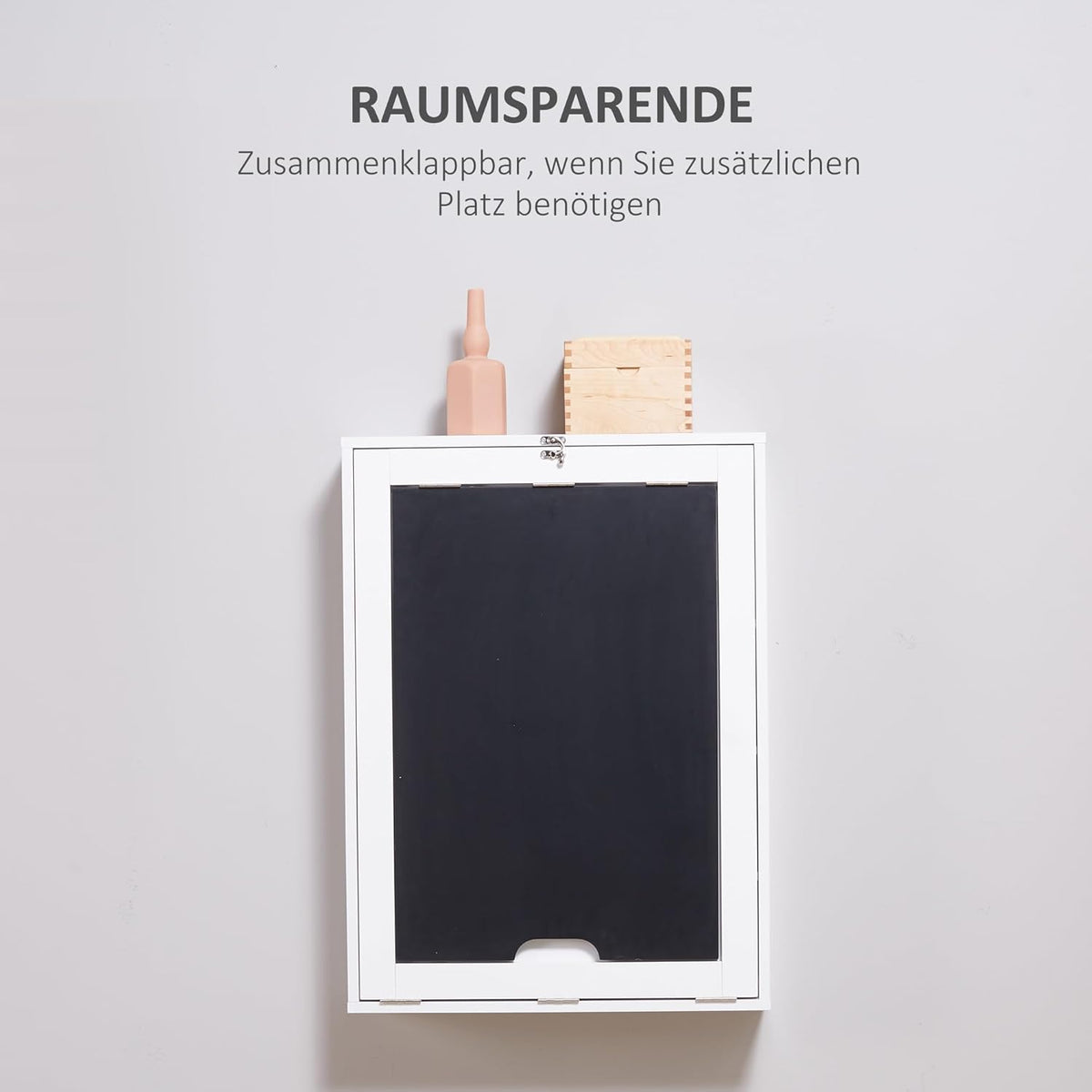 Muurtafel – Wandtafel – Klaptafel – Bureau – Eettafel – Met Whiteboard – Ruimtebesparend Design – MDF Wit 88,5x60x146,5 cm