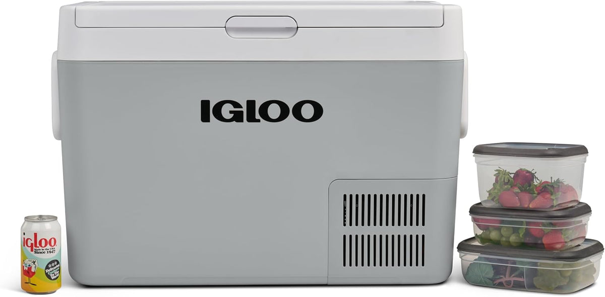 IGLOO ICF 60 glacière à 59 liter, 12/24 V en 230 V, mini-Refrigérateur -18 °C tot 20 °C voor voertuigen, vrachtwagens, Bateau, campingwagens en voorbereiding.