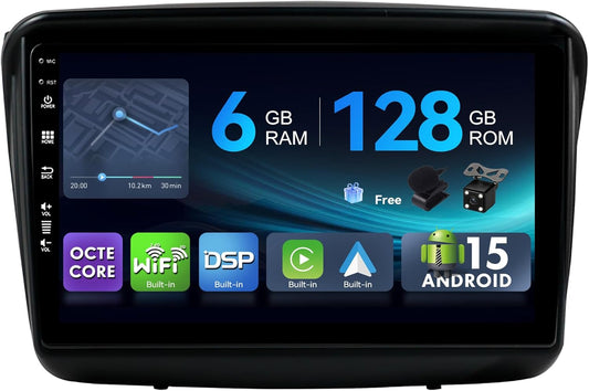 MSD 6G + 128G - Autoradio Voor Mitsubishi Pajero Sport 2 L200 (2008-2016) | Android 15 GPS Navi Radio | CarPlay Android Auto Stuurwiel WiFi DSP Dab 4G Bluetooth | MIC Camera | Octa-Core 2 Din 9 Inch