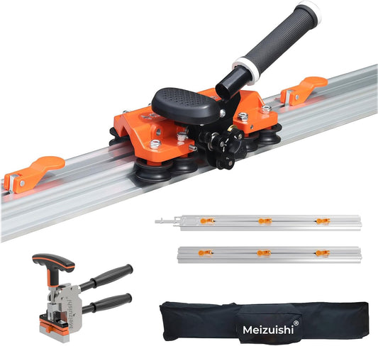 Handmatige tegelsnijder, draagbaar, 2,0 m – tegelsnijder steen 12 mm max – vierkant met 3 messen voor tegels/keramiek – complete set railsnijder 100/200 cm
