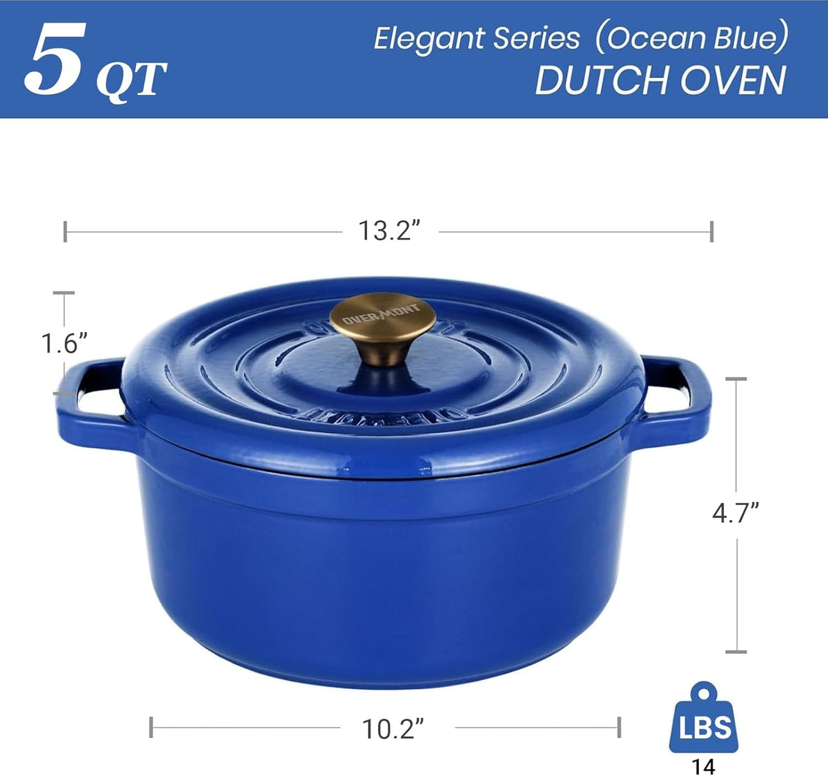 Gietijzeren Braadpan – Dutch Oven – Sudderpan – Stoofpan – Ovenschaal – 26 cm – Geëmailleerd Gietijzer – Ovenbestendig Tot 260°C