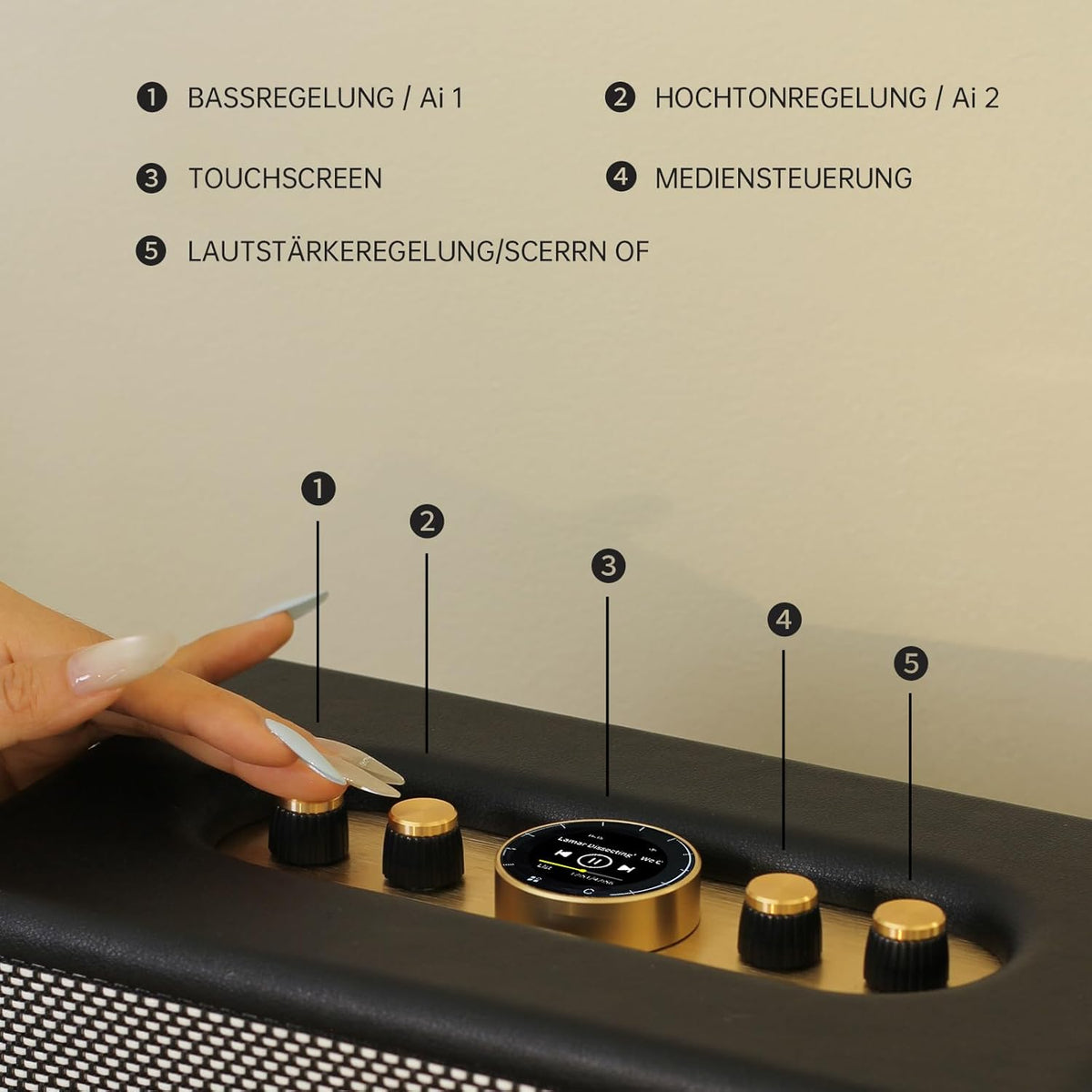 CHOYONG Maestro C2 WiFi-luidspreker Draadloze Bluetooth Smart Speaker, Drie-weg luidsprekersysteem, Internet Radio Global Station, platenspeler compatibel met RCA-ingang, Choyoung C2