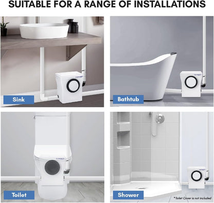 Aquamatix Cubo 400W Broyeur 110L/min Vuilwaterpomp voor toilet, wastafel, en badkuip met koolstoffilter, 8m Verticaal pompen