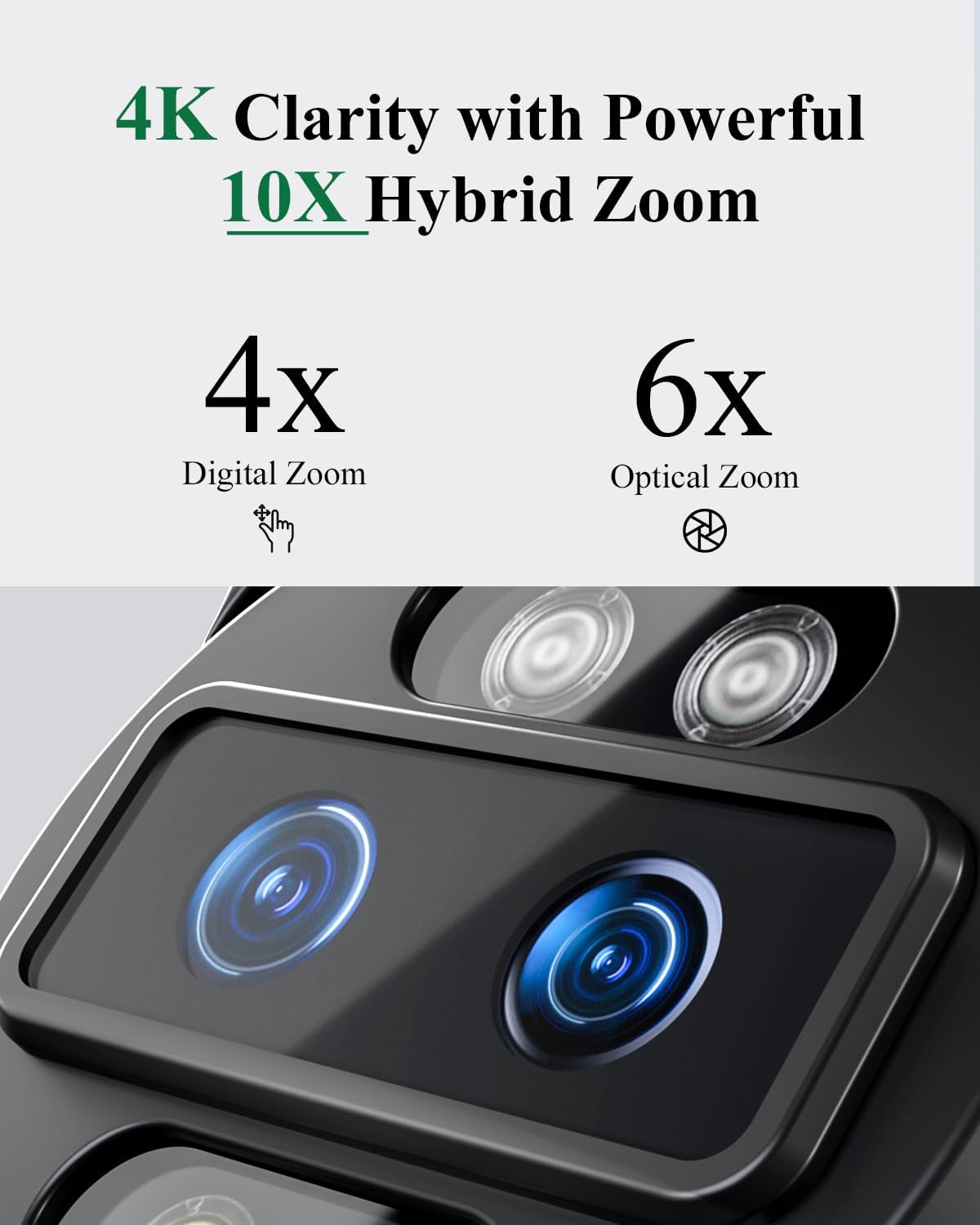 [10X Hybrid Zoom] Ctronics 4K 8MP Outdoor Security Camera with Dual-Lens, Auto Tracking & Zoom, 2.4/5GHz WiFi, AI Human/Vehicle/Animal Detection, 256GB TF/Cloud/FTP/NAS Storage, Color Night Vision