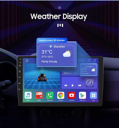 Ossuret autoradio voor Ford Focus Exi MT 2 3 Mk2 / Mk3 (2004-2011), 9 inch QLED touchscreen 4+32GB Android 12 GPS navigatie met Carplay weather Bluetooth USB WC WiFi DSP USB