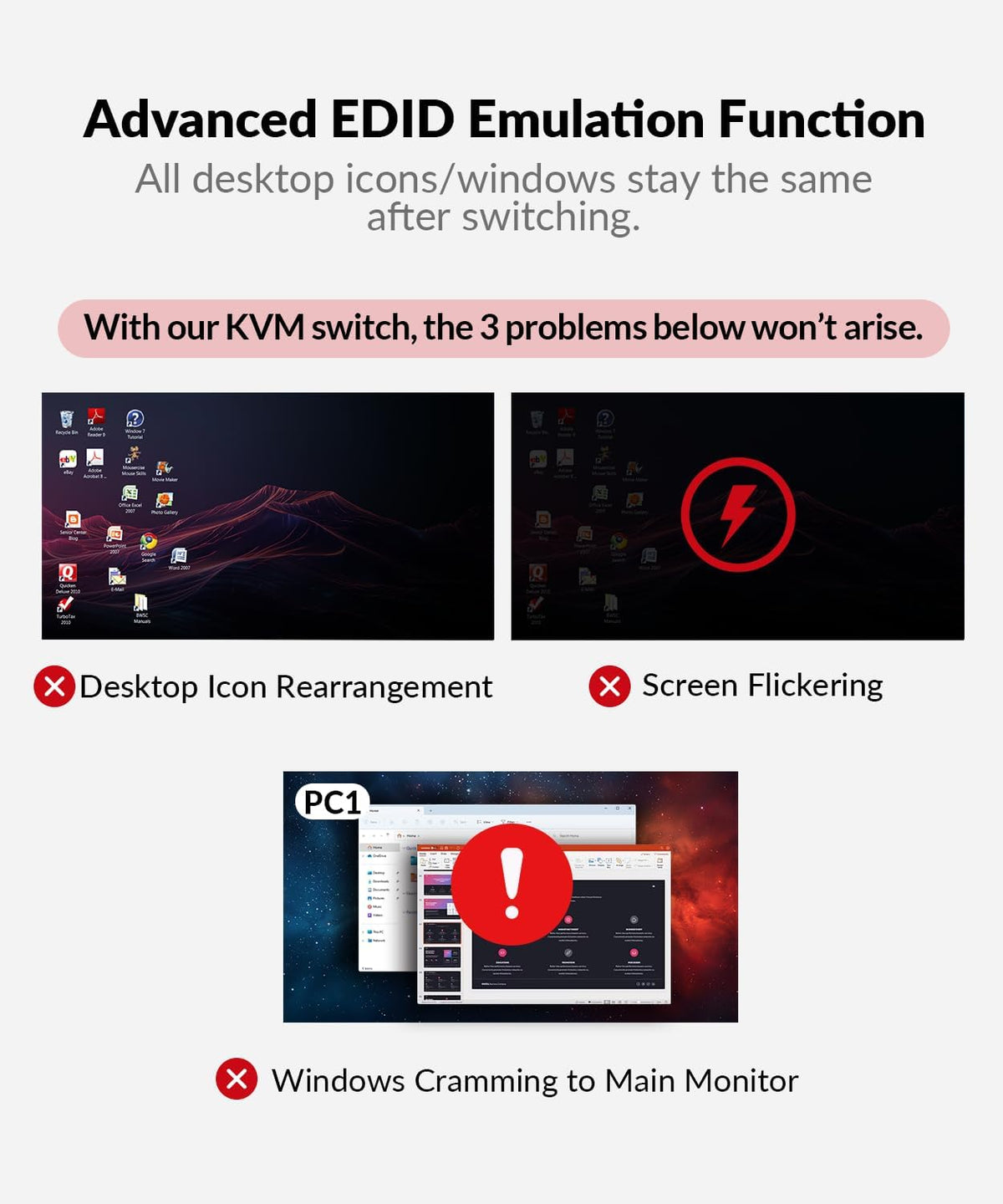 AV Access Dual Monitor KVM Switch Docking für Laptop & Desktop - Typ C Laden, Ethernet, EDID, HDMI & DisplayPort, USB-C MST Dual 4K@60Hz Display, USB 3.0, Vollaluminium Design