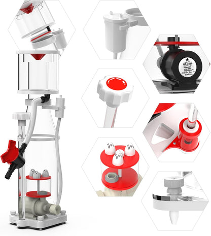 MagTool Aquarium in-Sump DC Protein Skimmer, met regelbare DC Pinwheel pomp voor maximaal 30-120 Gal Reef Tank (N100 Plus)