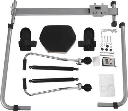 Roeitoestel voor thuis, met lcd-display, dubbele hydraulische stangen, geluidsarm, belastbaarheid 120 kg, voor het trainen van je armen, borst, buik, rug, ledematen en andere spiergroepen - QUORE