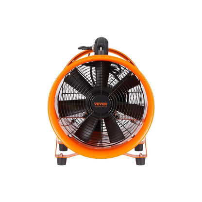 VEVOR Bouwventilator, 367 W AC-motor, bouwventilator, 2800 omw/min, 2574 CFM (4373 m3/h), axiale ventilator met 10 m slang, axiale ventilator, 79 dB, geluidsniveau