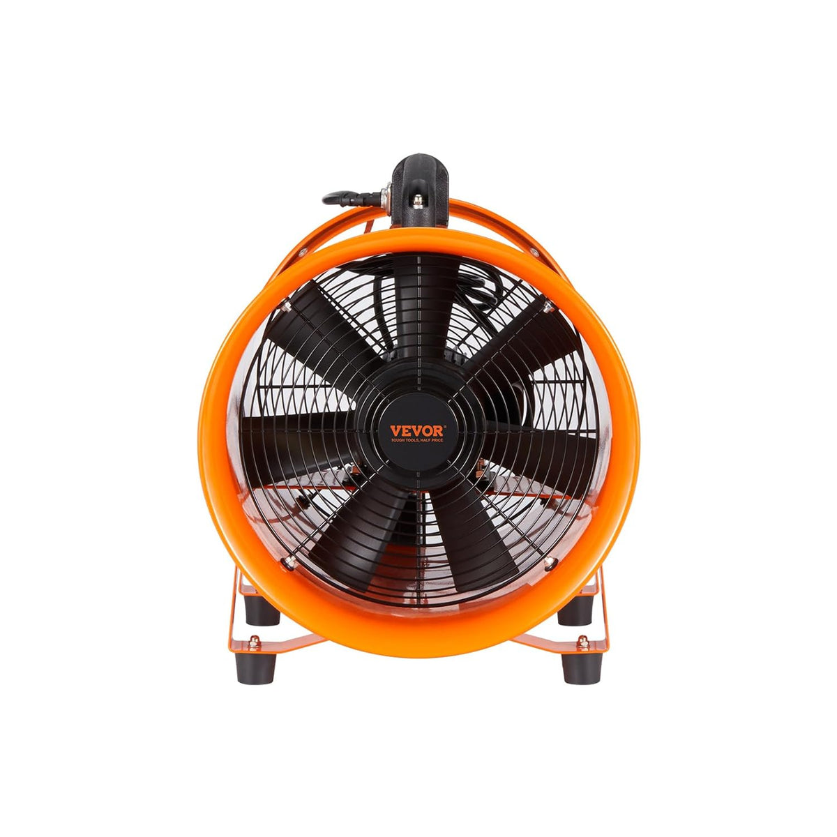 VEVOR Bouwventilator, 195 W AC-Motor, 2900 RPM, 504 L/s (1070 CFM) Axiale Ventilator Met 8 M Slang, 79 DB Geluidsniveau, Industriële Ventilator