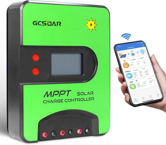 30A MPPT Solar Charge Controller 12V/24V Automatische Maximale PV 100V Laadregelaar Ingebouwde Wifi Adapter met LCD-scherm voor Gel-verzegelde Onderdompeling AGM en Li-Ion Batterijen (WIFI)